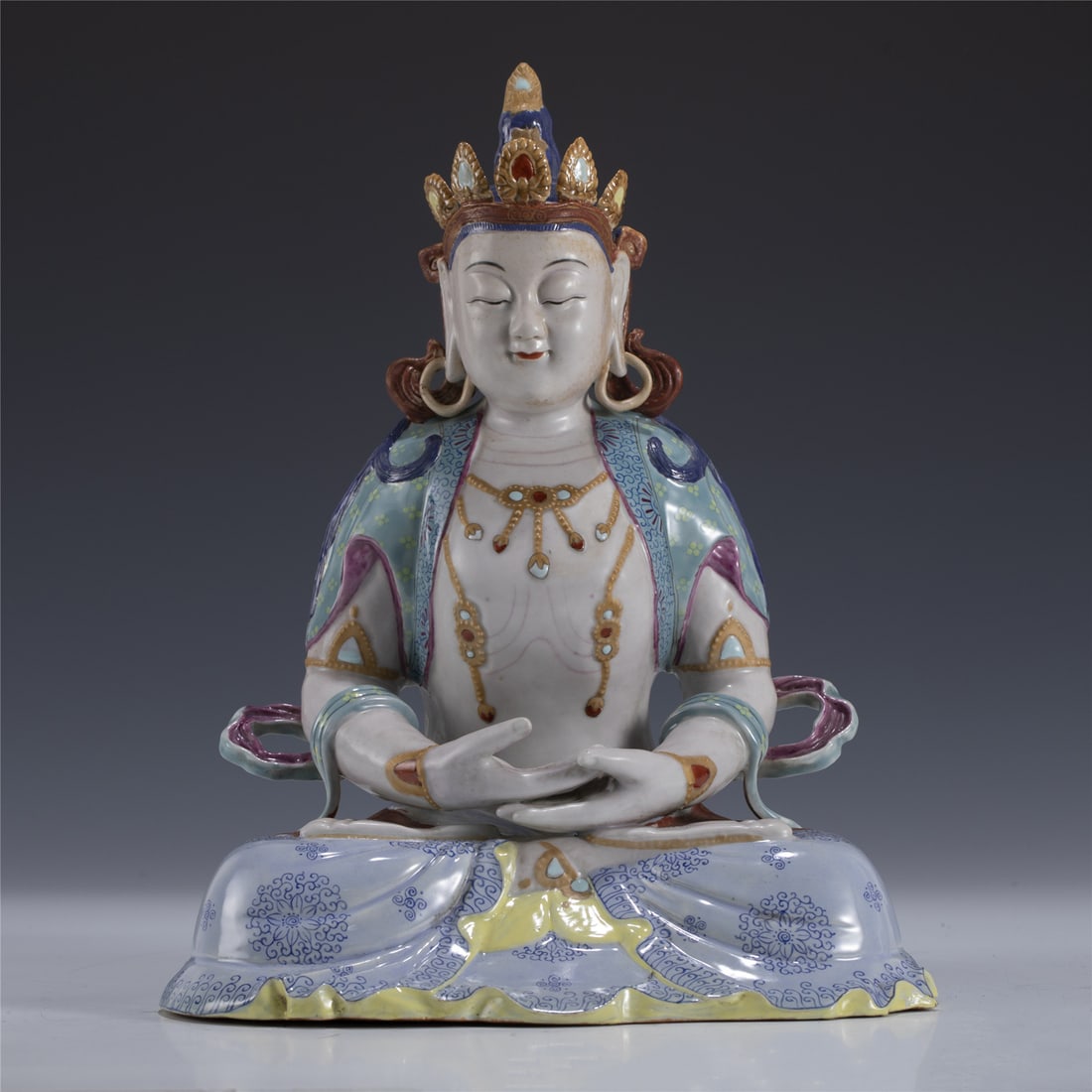 FAMILLE ROSE BUDHA STATUE (1 of 10)