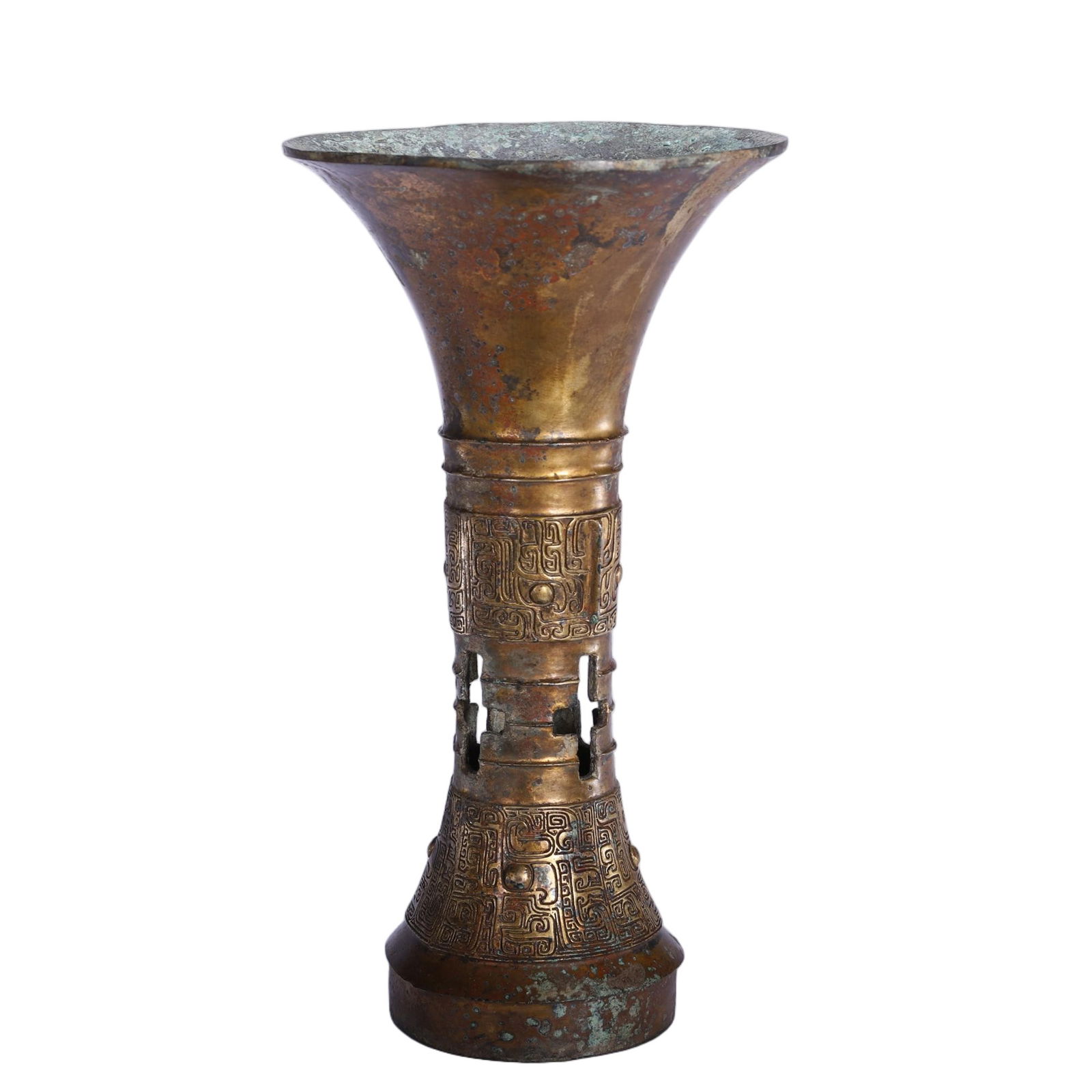 CHINESE BRONZE GU VASE (1 of 9)