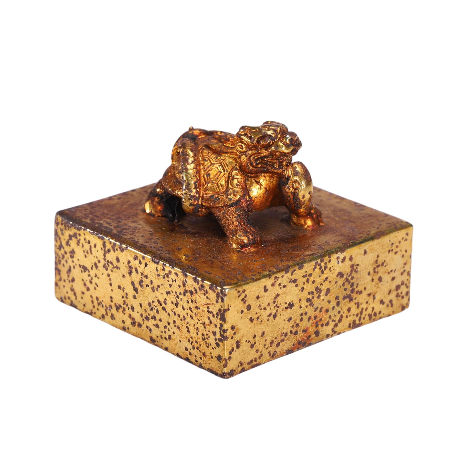 CHINESE GILT BRONZE SEAL (1 of 9)