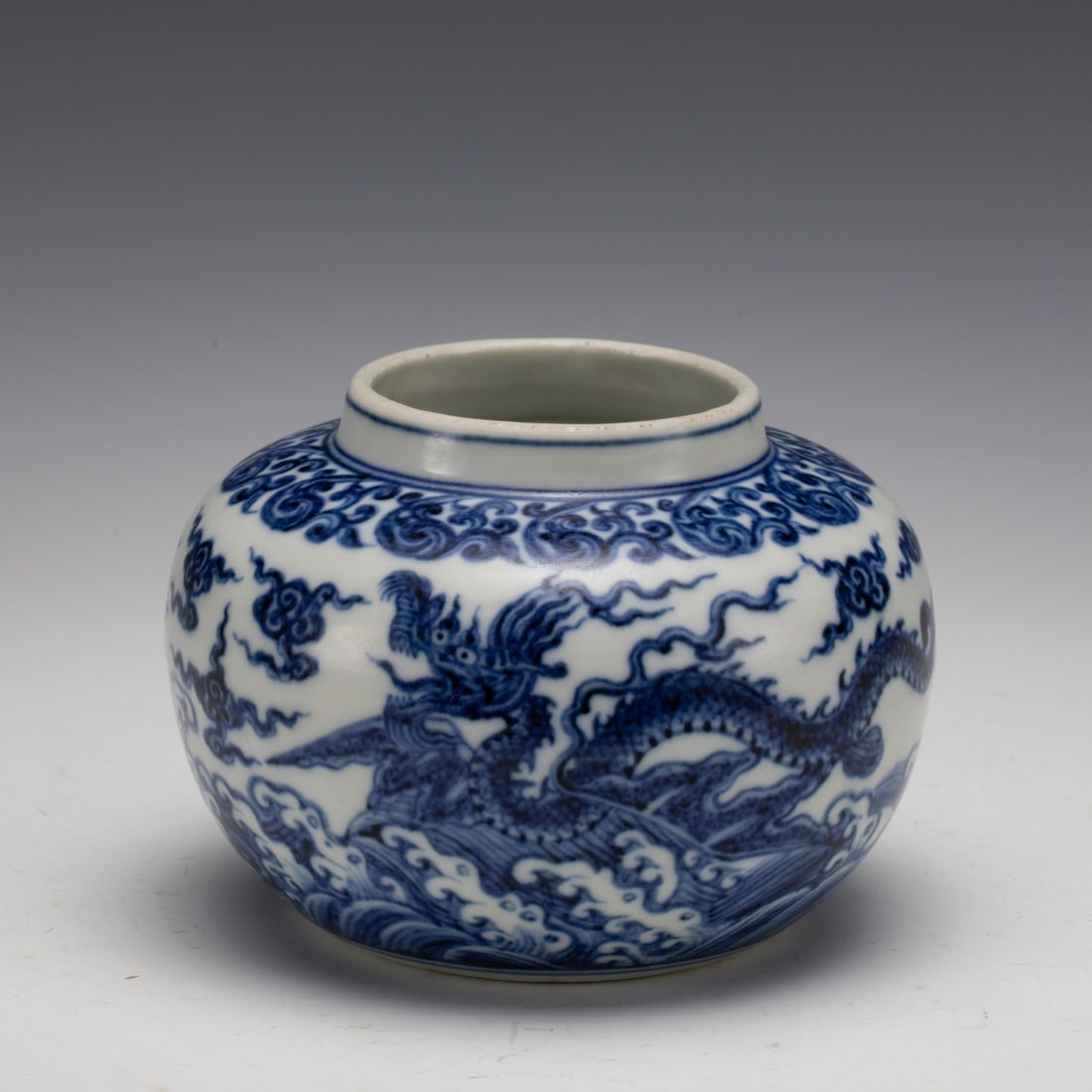 MING BLUE & WHITE DRAGON JAR (1 of 7)
