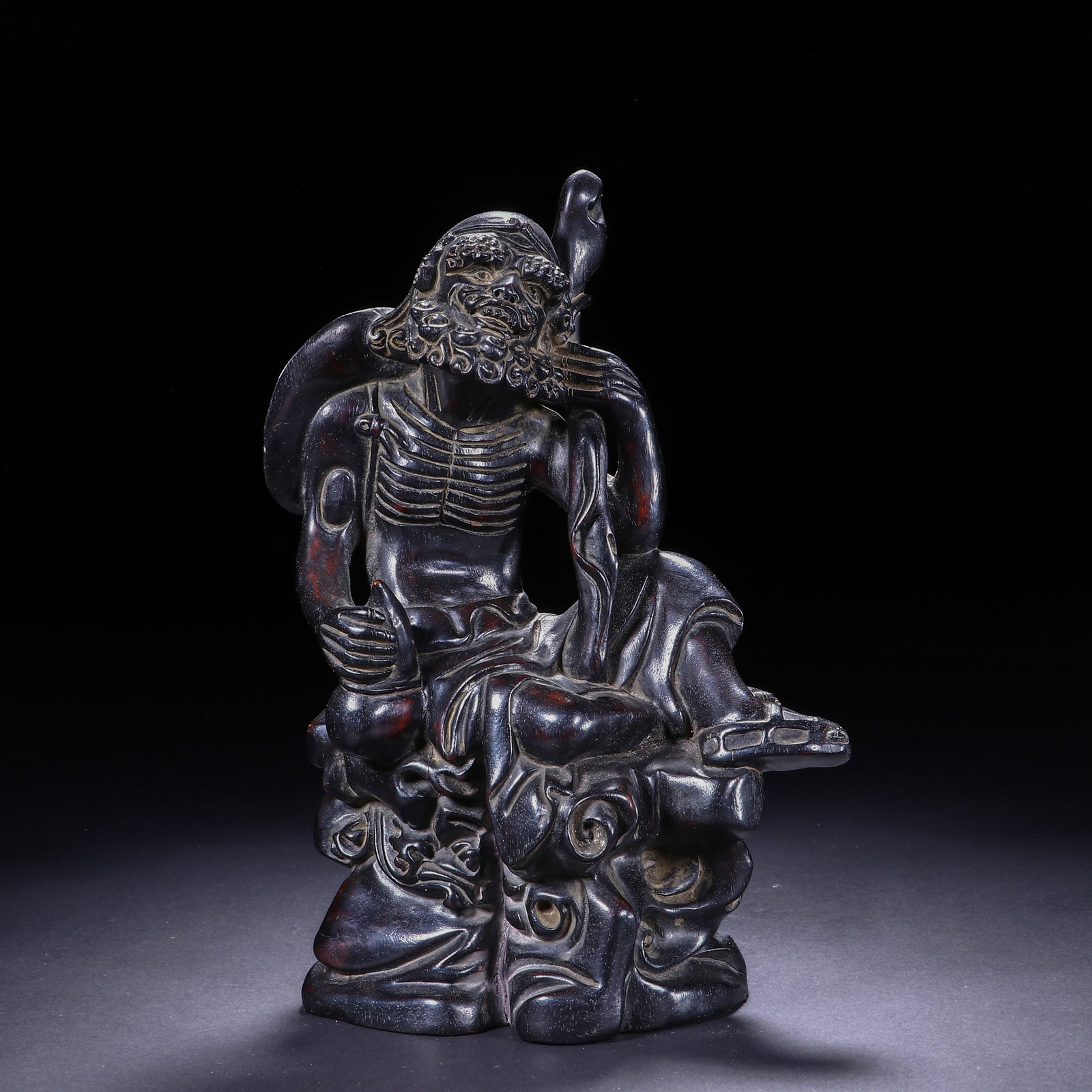 A CHINESE ZITAN IRON-C LI FIGURINE (1 of 8)