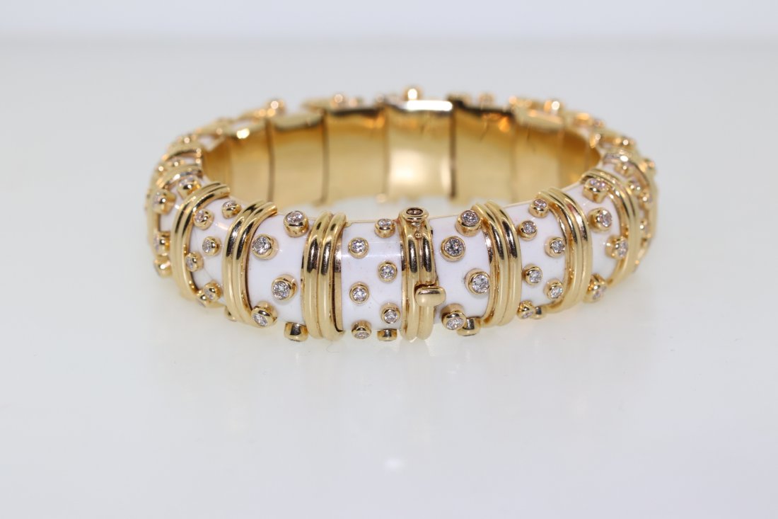 Tiffany & Co. Schlumberger White Enamel Bracelet (1 of 4)