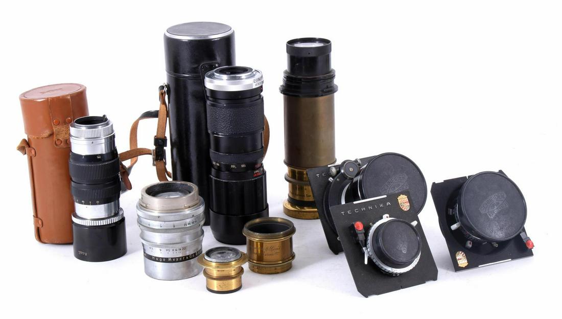 Camera: Koop diverse lenzen, w.o. Emile Busch A G Rathenow, Rapid Aplanat Ser. D F:8 No 4 F=340 mm, Jul.Laack Sohne Rathenow, doppel anasticmat Dialytar, 1:6.8 F=190mm, No 37942, Lancaster and Sons Patent Bih