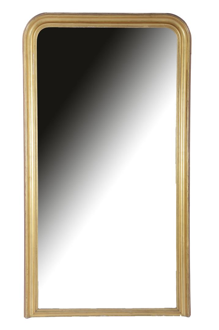 Antique mirror in wooden gold-colored frame 191 cm: Antique mirror in wooden gold-colored frame 191 cm high, 105 cm wide