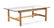 Coffee table, tempered glass top on teak base, 39 cm