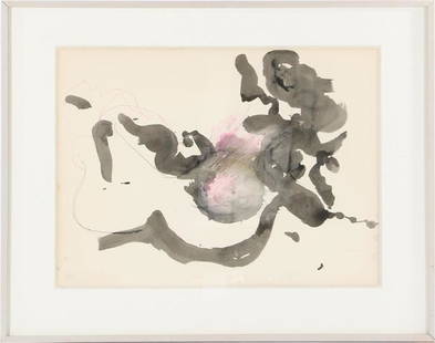 Ger Lataster: Ger Lataster (1920-)Untitled composition, watercolor dated 1988, 56x75 cm