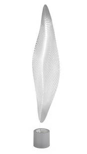 Artemide floor lamp: Ross Lovegrove (1958-)Modern plexiglass floor lamp on heavy aluminum base, design Ross Lovegrove for Artemide, model Cosmic Leaf, tribute to Ghesce Yesce Tobden, 21st century, 240 cm high and 40 cm wi