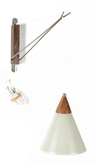 Willem Hagoort mid century wall lamp: Willem HagoortAdjustable metal with wenge wooden wall lamp, design Willem Hagoort, model Arc, Netherlands 1950s