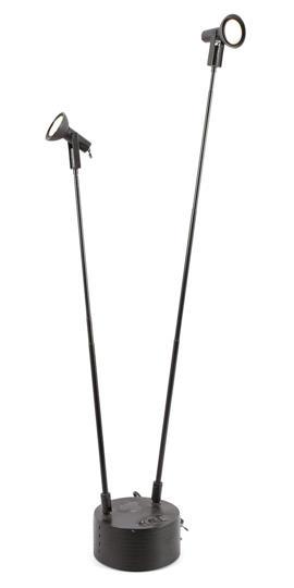 Sciopticon table lamp: Hans Amsens (1951-)Modern adjustable 2-light table lamp, Hans Amsens for Luxo, model Sciopticon, Netherlands 1980s, 85 cm high