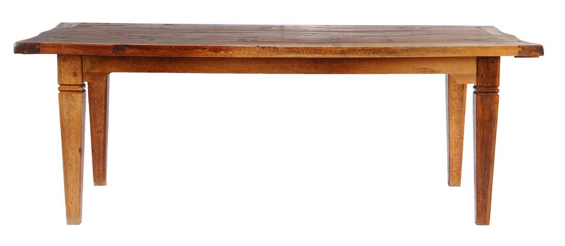 Solid oak dining room table: Solid oak dining room table with 2 loose tops 50 cm, standing on tapered legs, 77 cm high and top size 210x99.5 cm