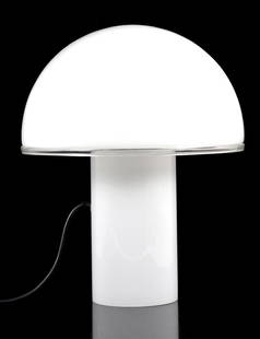 Luciano Vistosi (1931-): Luciano Vistosi (1931-)Glass table table lamp, design L. Vistosi for Artemide, model Onfale tafolo 44 cm high, shade 36 cm diameter