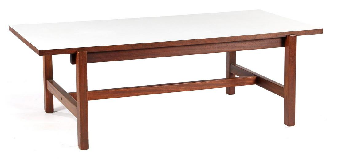 Cees Braakman (1917-1995): Cees Braakman (1917-1995)Teak coffee table with reversible white formica top, design Cees Braakman for Pastoe, Netherlands 1950s, 40 cm high and top size 120x59 cm