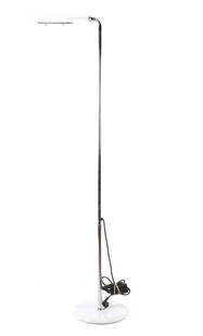 Bruno Gecchelin (1939-): Bruno Gecchelin (1939-)Adjustable chrome-plated metal floor lamp on marble base, design Bruno Gecchelin for Skipper, model Mezzaluna, Italy 1970s, 178 cm high