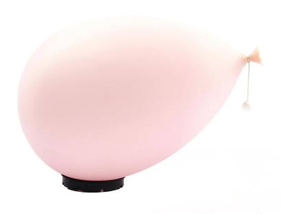 Plastic table, ceiling or wall lamp in the shape of a: Plastic table, ceiling or wall lamp in the shape of a balloon, design Yves Christin for Bilumen, Italy 1975, marked on the bottom, 53 cm wide