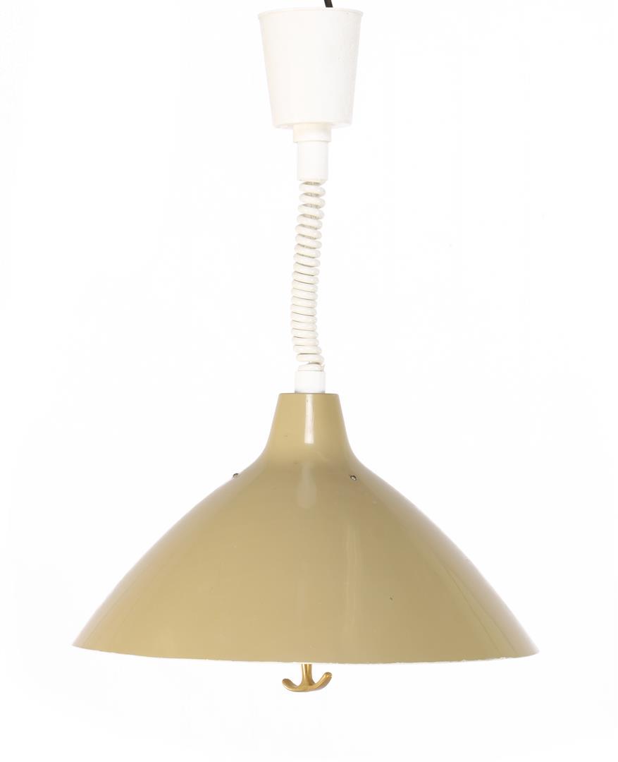 Bent Karlby (1912-1998): Bent Karlby (1912-1998)Adjustable metal green lacquered hanging lamp, design Bent Karlby for Lyfa, Denmark design year unknown, 38 cm diameter