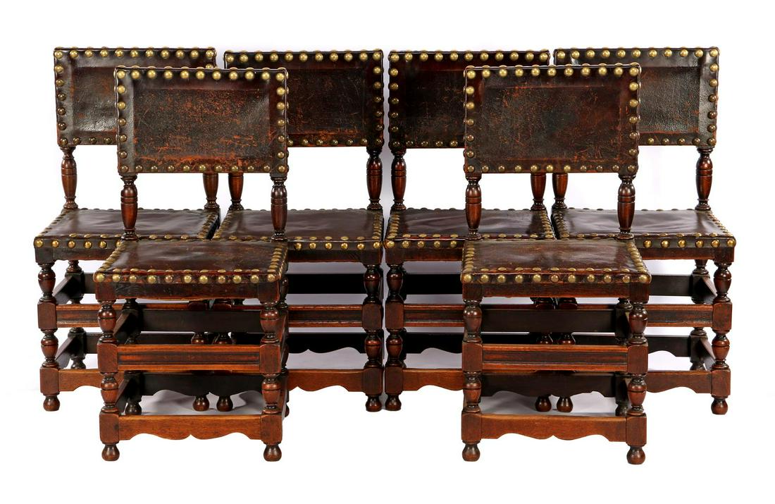 6 oak Renaissance style dining room chairs (1 of 1)