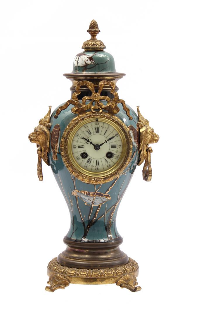 French blue porcelain vase clock (1 of 1)