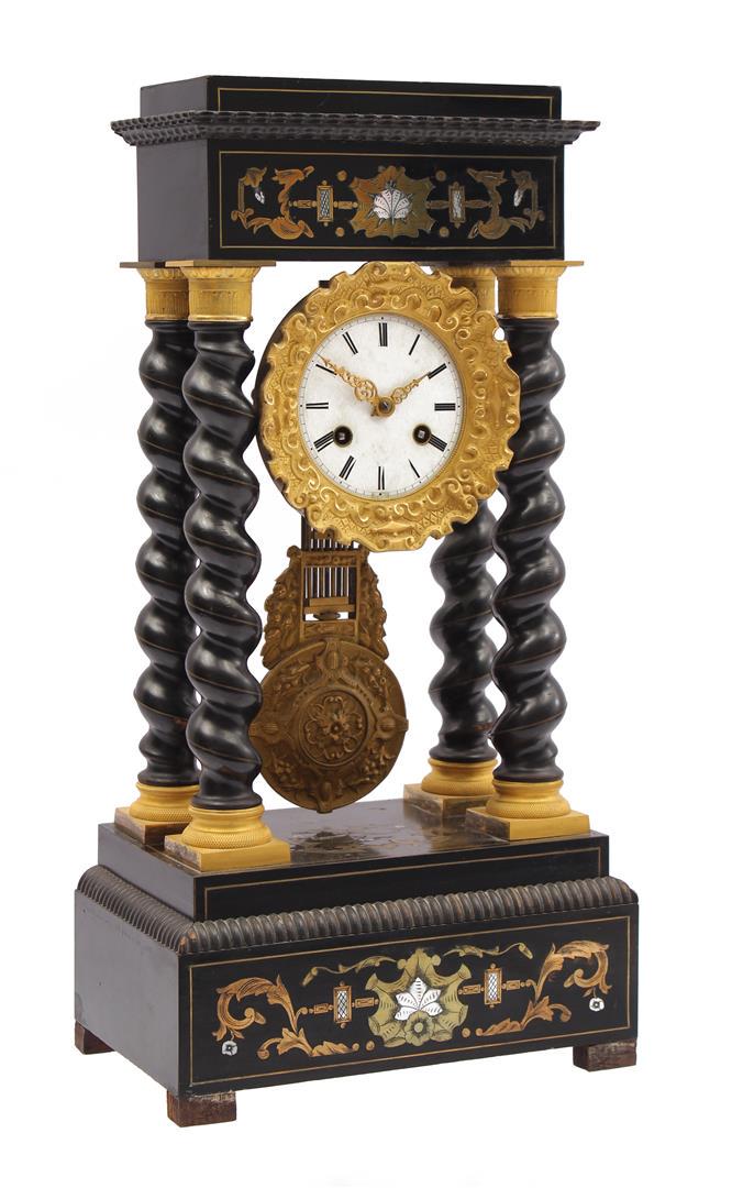 French Empire style column mantel clock (1 of 1)