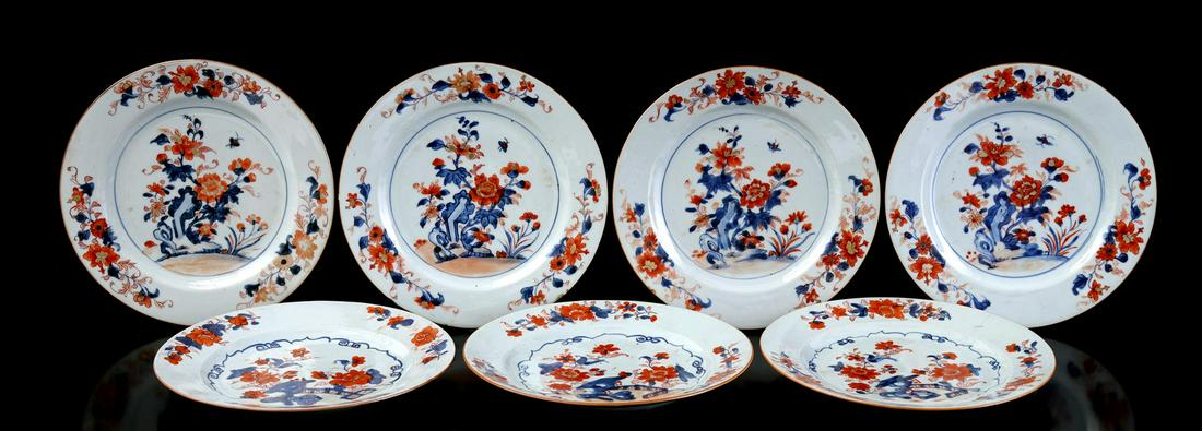 7 Chinese Imari porcelain dishes (1 of 2)