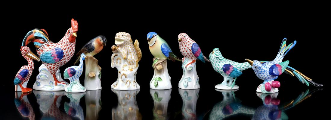 9 Herend Hungary porcelain animal figurines (1 of 5)
