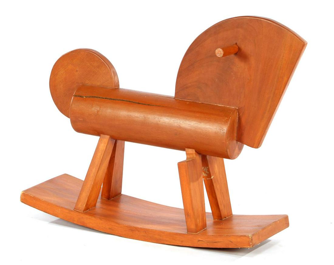 1960s/70s minimalist walnut rocking horse (1 of 1)