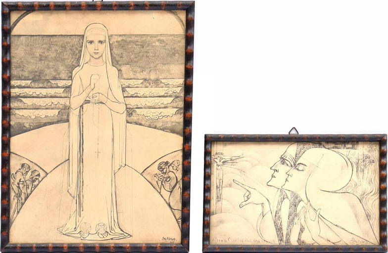 2 Lithographs In Frame