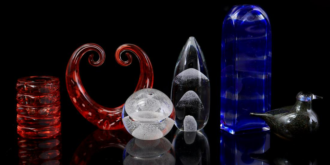 Blue glass decorative vase (1 of 1)