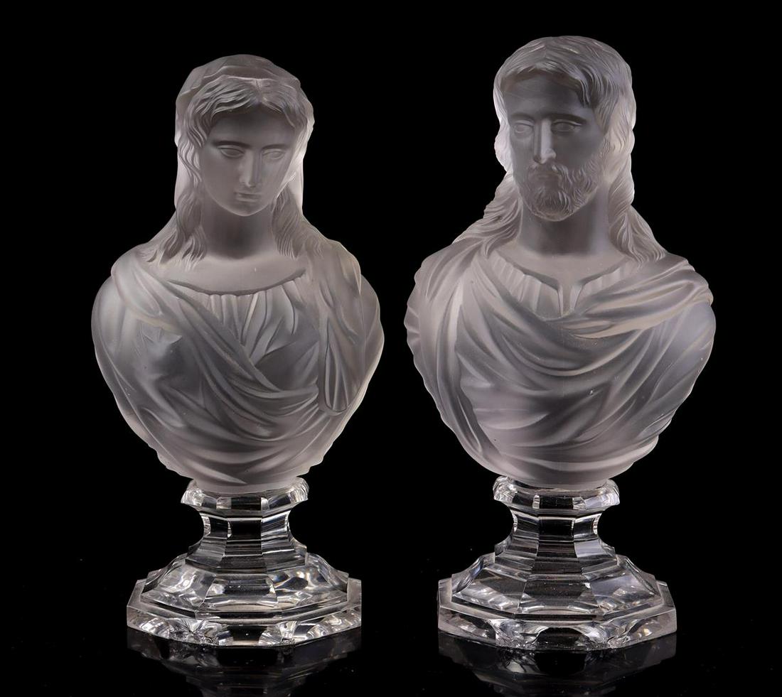 2 Baccarat French pressed glass busts (1 of 1)