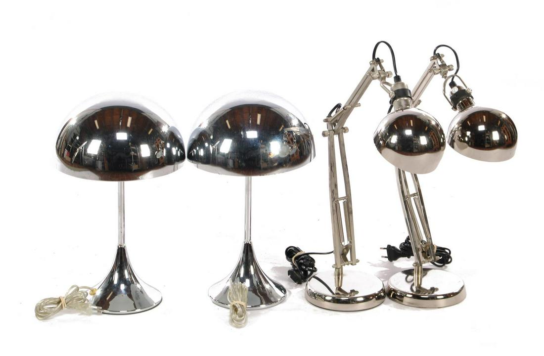 2 chrome mushroom model table lamps (1 of 1)