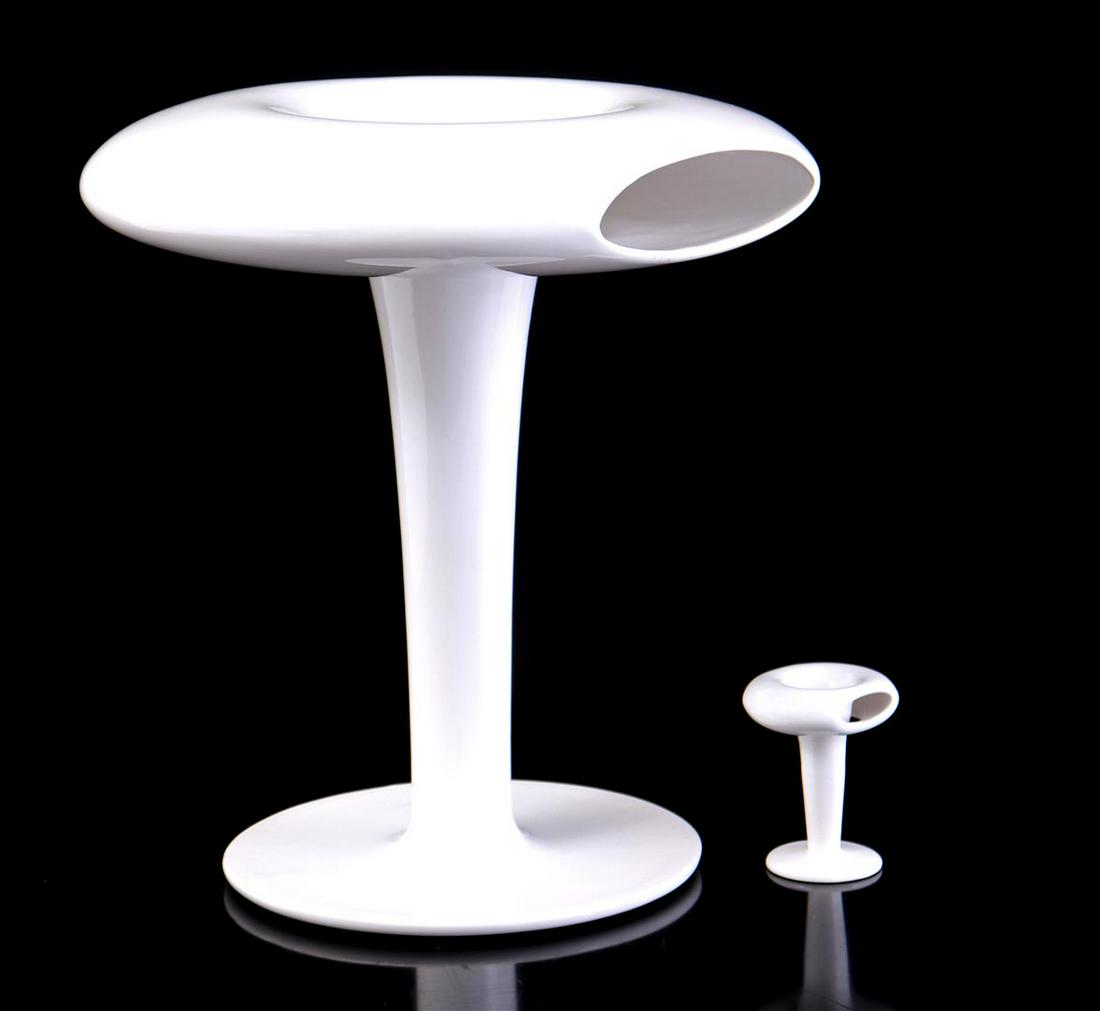 white glazed science fiction vase (1 of 1)