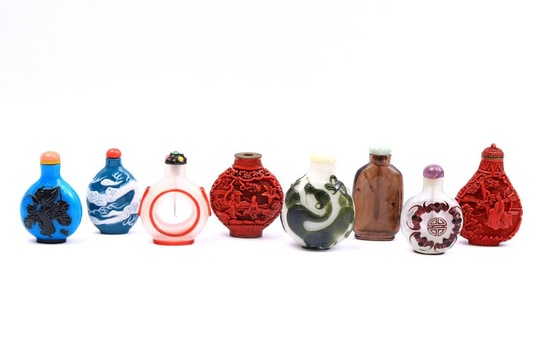 Lot of 8 various snuff bottles (1 of 1)