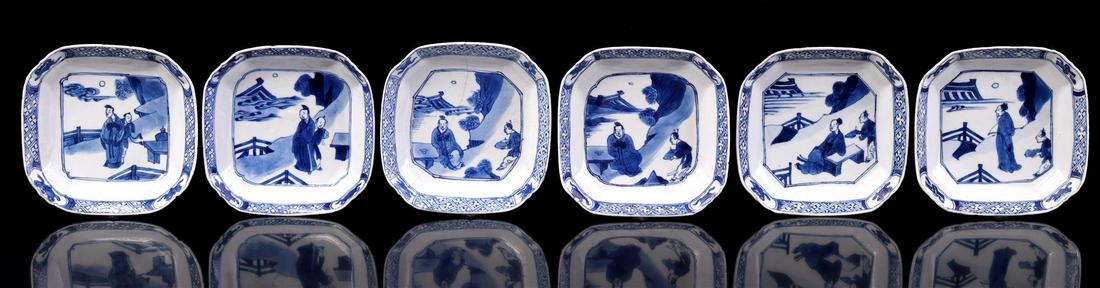 6 ocotogonal porcelain dishes (1 of 7)
