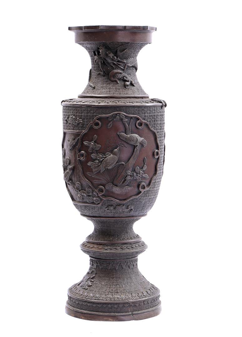 Asian bronze richly decorated vase (1 of 1)