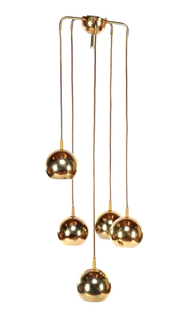 Brass 5-light hanging lamp (1 of 1)