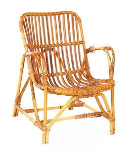 Rattan armchair, Rohe Noordwolde: Rattan armchair, Rohe Noordwolde, Netherlands 1950s/60s