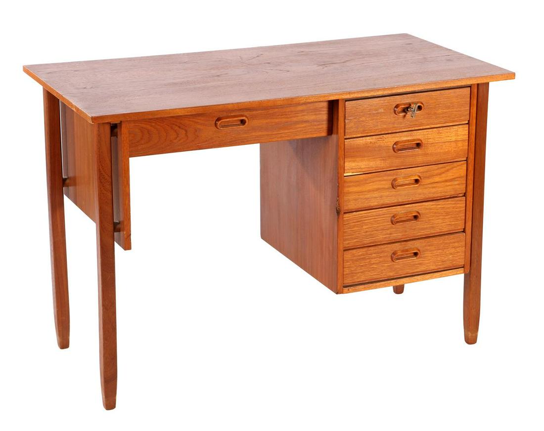 Teak veneer 6-load desk, the Netherlands 1960s (1 of 2)