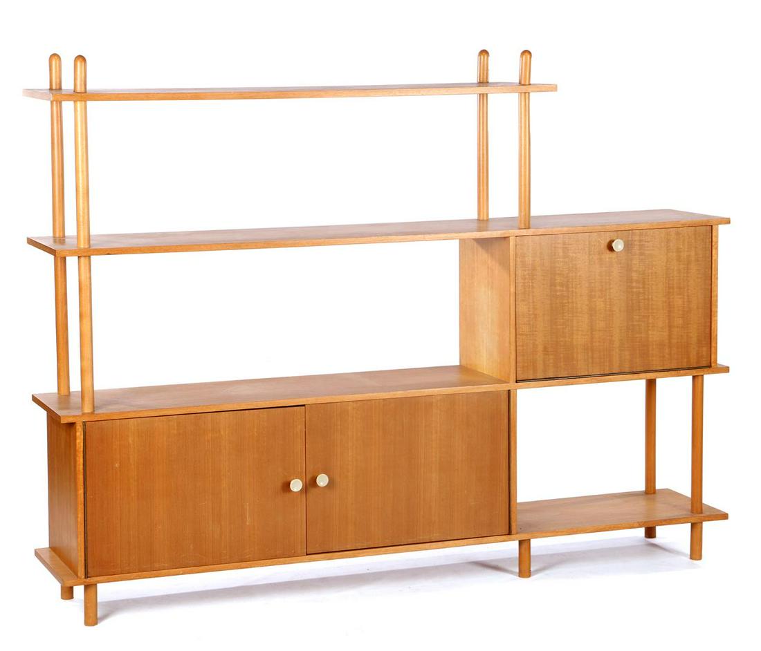 Beech veneer stick cabinet with 2 doors (1 of 1)