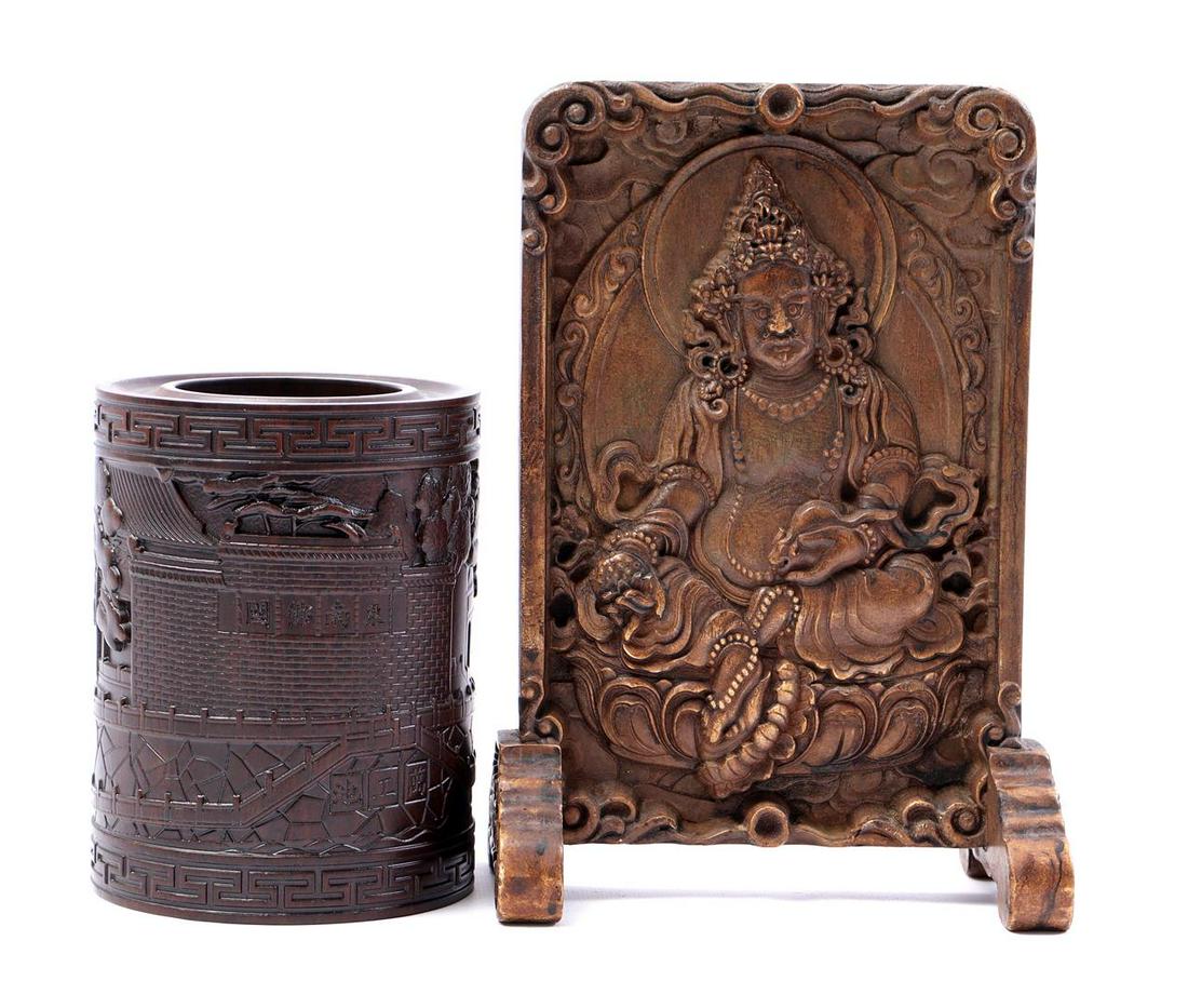 Stone tablet with decor of Buddha (1 of 2)