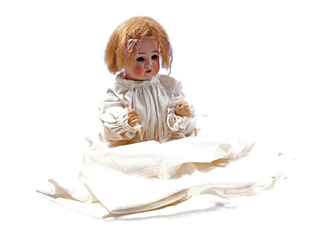 Porcelain doll: Porcelain doll with sleep eyes, BSW (Bruno Schmidt), 28 cm tall