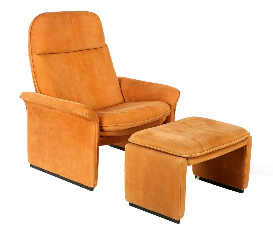 De Sede armchair: Suede de Sede adjustable armchair and footstool, Switzerland model DS 50