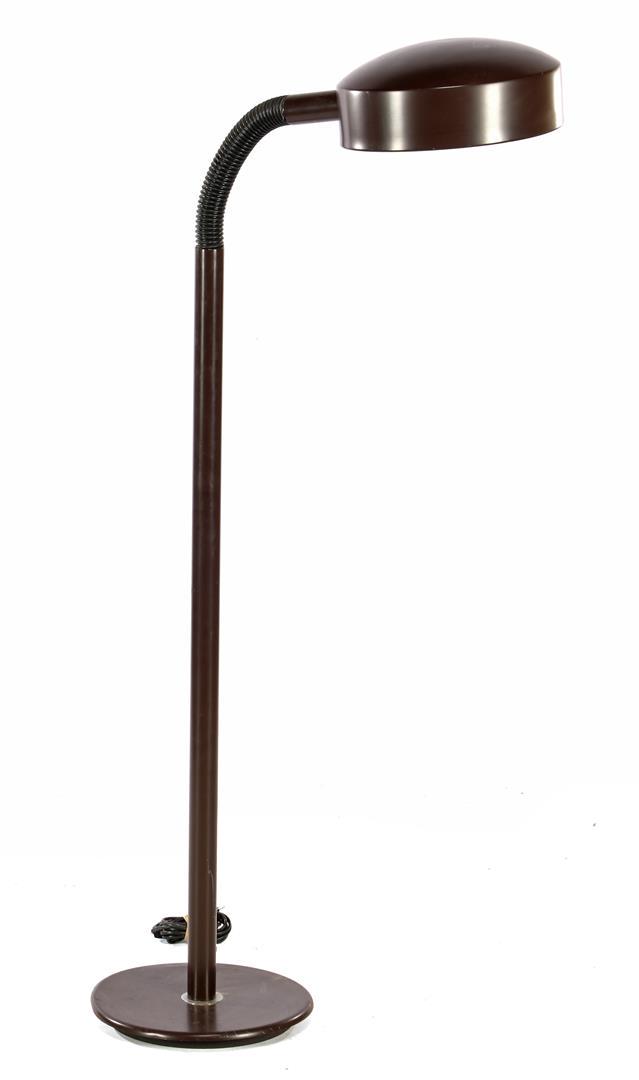 Hala Zeist: Brown adjustable metal floor lamp, Hala Zeist 1970s