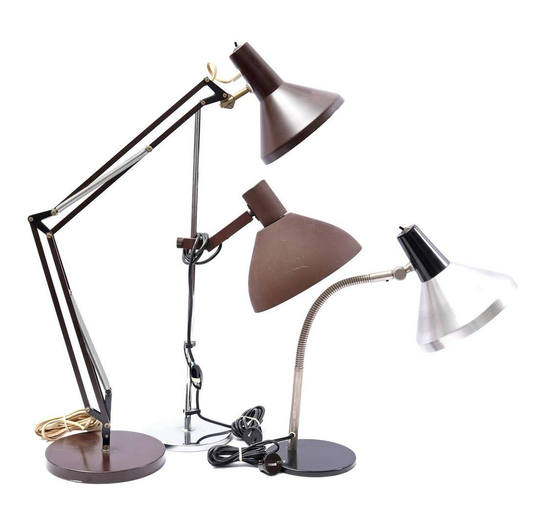 3 metal desk lamps: 3 metal desk lamps including Hala Zeist