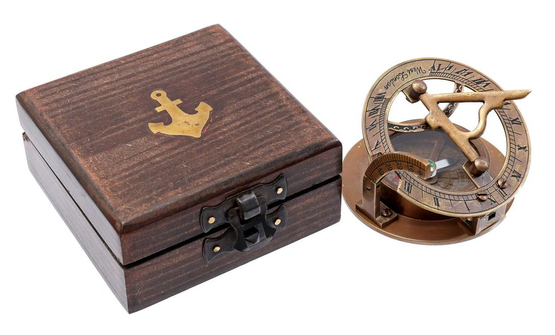 Wooden box with brass compass (1 of 1)