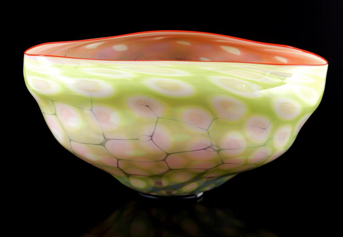 Peter Bremers (1957-): Peter Bremers (1957-)Unica glass ornamental object with round shapes, title Metamorphosis 045, made in 2000, 62x48x35 cm, 9250 grams