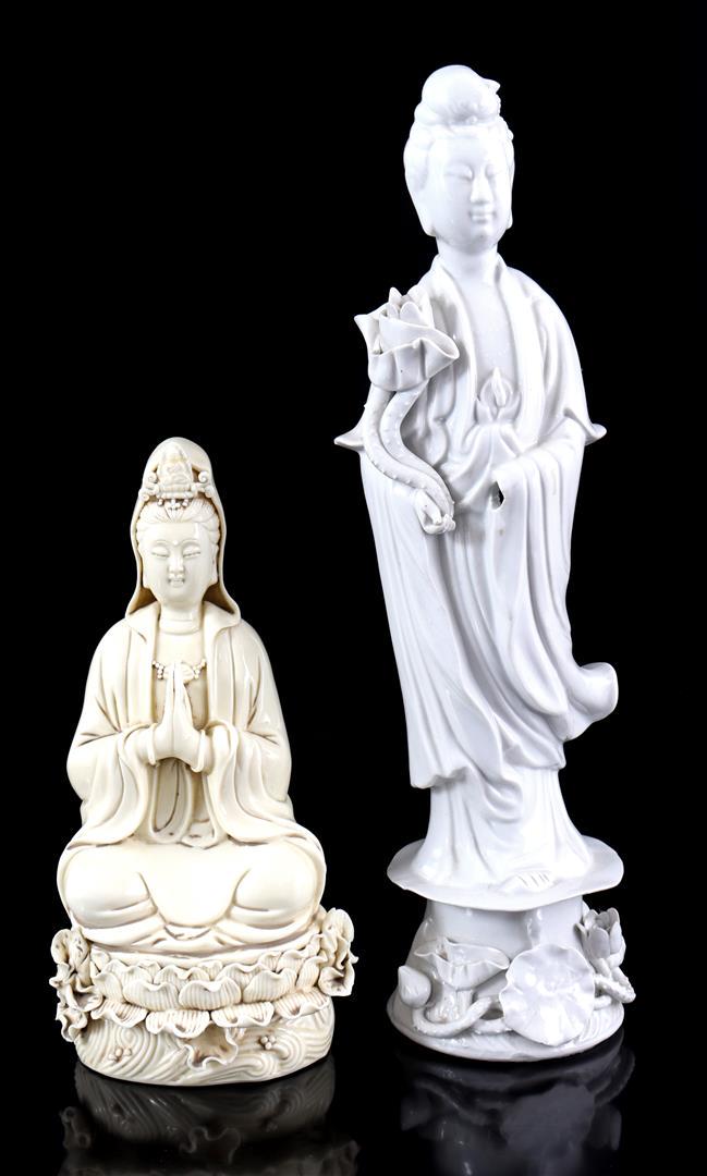 2 porcelain Guanyin figurines (1 of 1)
