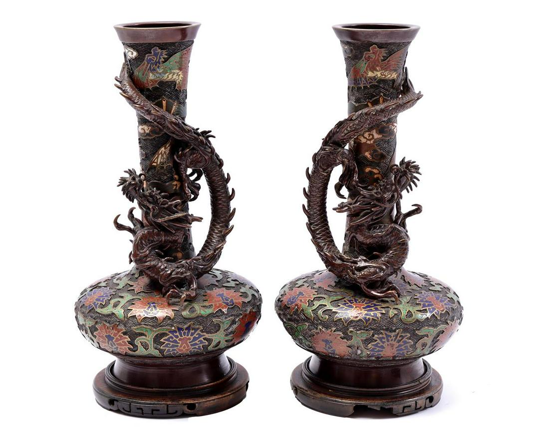 2 bronze cloisonnÃ© vases (1 of 1)