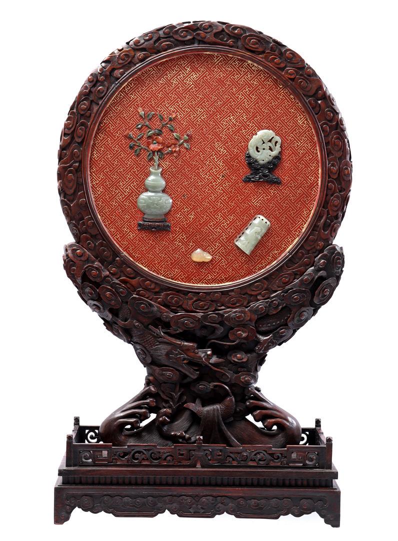 3-piece richly carved decorative object (1 of 11)