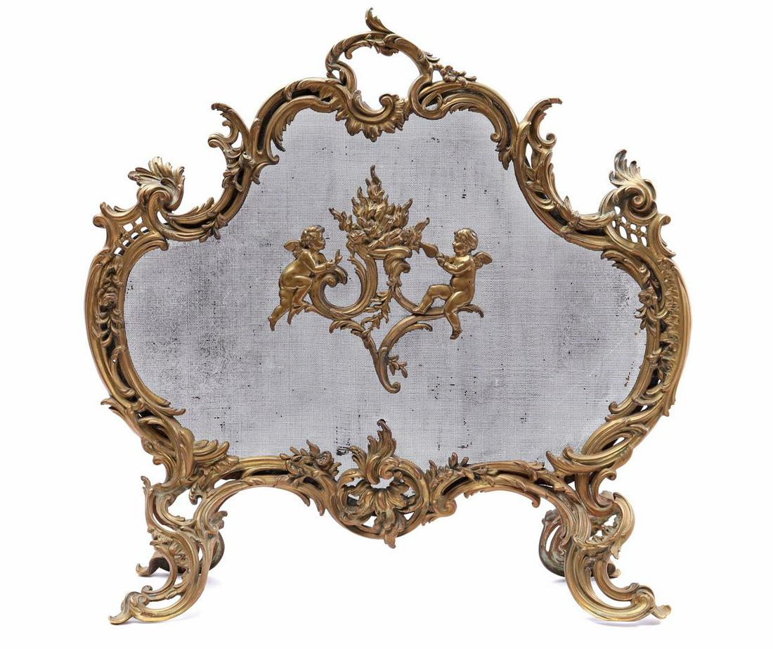 Brass fireplace screen (1 of 2)