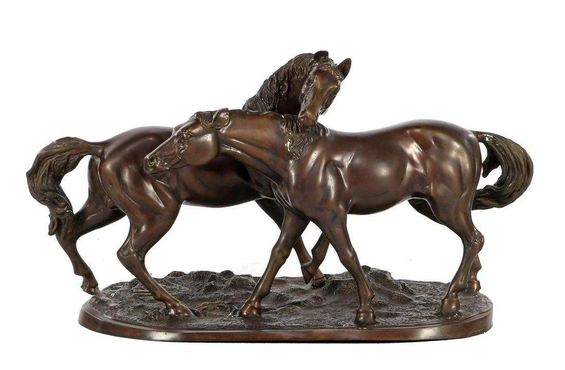 Bronze statue of 2 horses (1 of 1)