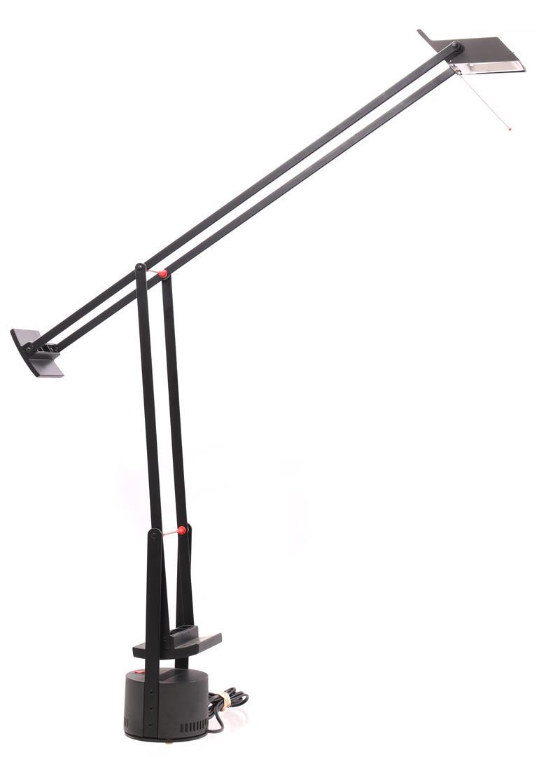 Richard Sapper: Richard Sapper (1932-2015)Adjustable blackened aluminum lamp, design Richard Sapper for Artemide, Italy, design year 1972, later version, approx. 80 cm high